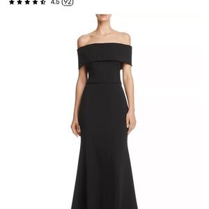 Bloomingdale's Black Strapless Off-Shoulder Evening Gown